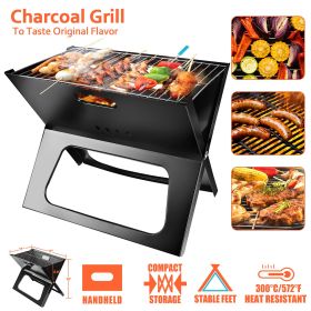 Portable Charcoal Grill - Mini BBQ Grill - black