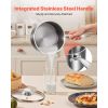 2.5 QT Saucepan with Steamer, Stainless Steel Saucepan with Glass Lid, Multipurpose Nonstick Stainless Steel Sauce Pot with Ergonomic Handle,