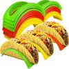3/6pcs, Mexican Muffin Bracket, Taco Pancake Rack, Taco Holder, Kitchen Food Grade Corn Roll Rack - 6 Pieces Of Red, Yellow And Green