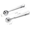 Coffee Scoop Long Handled with Bag Clip Stainless Steel Measuring Tea Powder Protein Powder Instant Powder Drinks Spoon Tablespoon - stainless steel