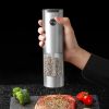 Electric Salt and Pepper Grinder Set, Automatic Battery Salt and Pepper Shakers, 6 Adjustable Coarseness with LED, 100ml Upgraded Larger Capacity