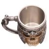 1pc Skull Knight Mug, Stainless Steel Viking Skull Mug, Creative Skeleton Beer Mug, Metal Skull Coffee Mug, Funny Gift, Home Kitchen Supplies -