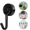 4/8/10pcs Magnetic Hook Powerful Heavy Duty Neodymium Magnet Hook Home Refrigerator Grill Kitchen Key Holder Black Multi-Purpose - 4PCS Silver -