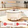 6 Liter Dual-Flavor Electric Shabu Shabu Hot Pot for 3-6 Guests, Non-Stick Coating Stainless Steel Hot Pot with Transparent Steam Vent Lid, Cool