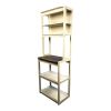 5-Tier Bakers Rack, Kitchen Storage Shelf and Microwave Stand with Coffee Bar, Particle Board Organizer for Pantry, 23.62 Inch, Brown and White - 1
