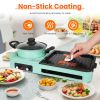 3 in 1 Electric Hot Pot with Grill 1600W Smokeless Non-Stick Korean BBQ Grill Shabu Shabu Hot Pot Combo with Independent Temperature Control for