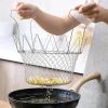 Stainless Steel Folding Strainer Spoon, Screen Frying Tool For French Fries And Chicken - Silvery