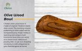 Mediterranean Olive Wood Multi-Purpose Bowl - Handcrafted Natural Wooden Serving Dish, Unique Long Wavy Decorative Tray for Snacks, Salsa,