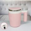 Fully Automatic Stirring Cup 380ml, Portable Rechargeable Coffee Milk Mixed Magnetic Water Cup, Small Kitchen Appliances - Pink
