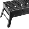 Portable BBQ Grill Foldable Charcoal Grill Lightweight Smoker Grill for Camping Picnics Garden Grilling - Black