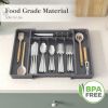 Silverware Drawer Organizer, Expandable Utensil Tray for Kitchen, BPA Free Flatware and Cutlery Holder, Adjustable Plastic Storage for Spoons Forks