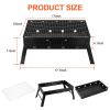 Portable BBQ Grill Foldable Charcoal Grill Lightweight Smoker Grill for Camping Picnics Garden Grilling - Black