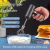 Wireless Electric Food Mixer Portable 3 Speeds Egg Beater Baking Dough Cake Cream Mixer Kitchen Tools - White
