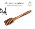 Natural Olive Wood Honey Spoon Dipper - Premium Handcrafted Eco Friendly 6 Inch Wooden Honeycomb Stirrer Wand for Tea Jar Drizzle, Perfect Kitchen
