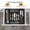 Extra Large Expandable Silverware Organizer, BPA-Free Food-Safe Cutlery Flatware Organizer, Kitchen Utensil Drawer Organizer, Adjustable Silverware