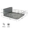 Low Profile Metal Stacking Dish Drying Rack, Charcoal Gray - 1 Pack