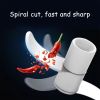 Durable Manual Garlic Mincer, Hand Held Pull Food Chopper - White