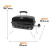 1-Burner Black Propane Gas 17.5" Portable Tabletop Grill, with Removable Lid - 1 Pack
