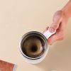 Fully Automatic Stirring Cup 380ml, Portable Rechargeable Coffee Milk Mixed Magnetic Water Cup, Small Kitchen Appliances - Black
