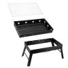 Portable BBQ Grill Foldable Charcoal Grill Lightweight Smoker Grill for Camping Picnics Garden Grilling - Black