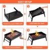 Portable BBQ Grill Foldable Charcoal Grill Lightweight Smoker Grill for Camping Picnics Garden Grilling - Black