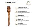 Natural Olive Wood Honey Spoon Dipper - Premium Handcrafted Eco Friendly 6 Inch Wooden Honeycomb Stirrer Wand for Tea Jar Drizzle, Perfect Kitchen