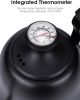 Tea Kettle with Thermometer Stovetop Gooseneck Kettle 28oz 0.8L Pour Over Coffee Pot, Matte Black Camping Home Kitchen Water Boiler, 1Pack - Matte