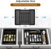 Extra Large Expandable Silverware Organizer, BPA-Free Food-Safe Cutlery Flatware Organizer, Kitchen Utensil Drawer Organizer, Adjustable Silverware