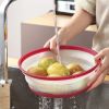 1pc Kitchen Foldable Microwave Food Cover, Fresh-Keeping Reusable Proof Clear Refrigerator Preservation Lid - Rose Red