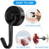 4/8/10pcs Magnetic Hook Powerful Heavy Duty Neodymium Magnet Hook Home Refrigerator Grill Kitchen Key Holder Black Multi-Purpose - 8PCS Black -