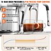 Espresso Machine with Grinder, 15 Bar Semi-Automatic Espresso Coffee Maker with Milk Frother Steam Wand, Removable Water Tank & Pressure Gauge for