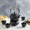 Tea Kettle Stovetop Japanese Cast Iron Tetsubin - 40 oz, Black - Black