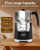 IAGREEA 8-in-1 Large Electric Milk Frother and Steamer, Detachable Frother Maker Machine, Auto Hot & Cold Foam, Easy Knob Control for Latte or Hot