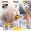 Salad Dressing Containers To Go, 6x1.5 oz Stainless Steel Food Containers with Lids, Small Silicone Dipping Sauce Cups Toddler Snack Containers