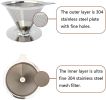 Pour Over Coffee Dripper With Stand Stainless Steel Reusable Drip Cone Coffee Filter Portable Pour-Over Coffee Maker Paperless Metal Fine Mesh