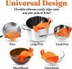 Kitchen Snap N Strain Pot Strainer and Pasta Strainer - Adjustable Silicone Clip On Strainer for Pots, Pans, and Bowls - orange