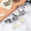 Set Of 6, Stainless Steel Animal Cookie Cutters, Kitten Moulds, Baking Cute DIY Cartoon Cookie Moulds Set - Silvery