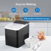 Countertop Ice Maker, Rich Black, 9 Bullet Cubes, 2 Ice Sizes, 26 lbs/24H with Removable Washable Tray Scoop, with Self-Cleaning Function - 1 Pack