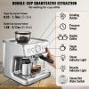 Espresso Machine with Grinder, 15 Bar Semi-Automatic Espresso Coffee Maker with Milk Frother Steam Wand, Removable Water Tank & Pressure Gauge for
