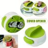 1 pc Compact Mini Can Opener - Easy to Use and Safe for Opening Beer and Jar Lids - Green
