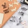 Set Of 6, Stainless Steel Animal Cookie Cutters, Kitten Moulds, Baking Cute DIY Cartoon Cookie Moulds Set - Silvery