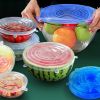 6pcs Silicone Stretch Lids, Reusable Durable Food Storage Lids For Bowls, 6 Different Sizes To Fit Most Containers, Dishwasher And Refrigerator