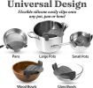 Kitchen Snap N Strain Pot Strainer and Pasta Strainer - Adjustable Silicone Clip On Strainer for Pots, Pans, and Bowls - grey