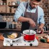 Cooking electric heating plate, 2-burner electric stove, 2000 watt portable electric stove, glass stove, easy to clean, suitable for