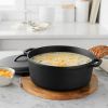 Cast Iron Dutch Oven Pot with Lid and Dual Handles, Oven Safe, Heavy-Duty, 7-Quart, Round, Black - 1 Pack