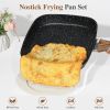 Nonstick Frying Pan Skillet Set, 3 Piece Square Grill Pans with Stay Cool Handle & PFOA Free, Compatible with All Stovetops(9.5" 10" 11") - Black