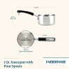Brilliance 1 Quart Saucepan with Pour Spout, Induction Compatible, Metal Utensil and Dishwasher Safe, Stainless Steel - 1 Pack