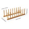 1pc Bamboo Dish Plate Bowl Drainer Storage, Cup Book Pot Lid Cutting Board Drying Rack, Stand Drainer Storage Holder Organizer Kitchen Cabinet,