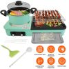 3 in 1 Electric Hot Pot with Grill 1600W Smokeless Non-Stick Korean BBQ Grill Shabu Shabu Hot Pot Combo with Independent Temperature Control for