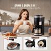 Coffee Maker with Grinder, 8 Cup Programmable Coffee Machine, Grind and Brew Coffee Maker with 24-Hour Timer for Auto Brew, Reusable Filter, for